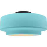 Reflecting Pool Matte Black Ceramic Small Tier Semi-Flush by Justice Design