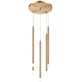 Reigndrop 5 Light Suspension Aged Gold Brass By Matteo - Front View1