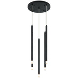 Reigndrop 5 Light Suspension Matte Black By Matteo  - Front View3