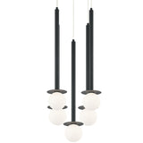 Reigndrop 5 Light Suspension Matte Black By Matteo  - Front View4