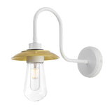Ren Swan Neck Wall Light - White & Polished Brass Shade
