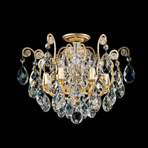 RENAISSANCE CRYSTAL CEILING LIGHT BY SCHONBEK, FINISH: HEIRLOOM GOLD, CRYSTAL COLOR: CLEAR HERITAGE CRYSTAL,  , | CASA DI LUCE LIGHTING