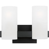 Rhode Vanity Light — 12 1/8", Etched, Midnight Black