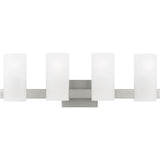 Rhode Vanity Light — 27", Etched, Brushed Steel