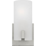 Rhode Vanity Light — 4 7/8", Etched, Brushed Steel