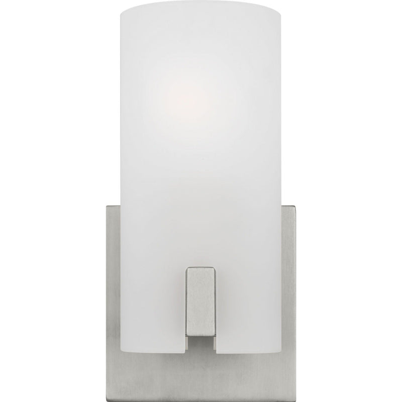 Rhode Vanity Light — 4 7/8", Etched, Brushed Steel