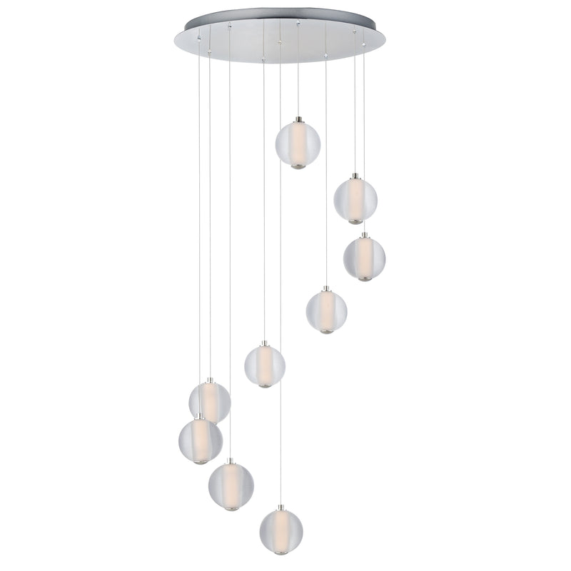 Rhythm 9-Light LED Pendant by ET2 - Polished Chrome
