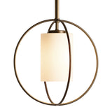 Rhythm Mini Pendant, shown in Dark Smoke, Opal Glass, by Hubbardton Forge