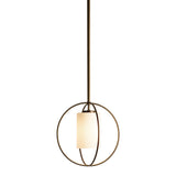 Rhythm Mini Pendant, shown in Dark Smoke, Opal Glass, by Hubbardton Forge