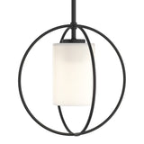 Rhythm Mini Pendant in Black, Opal Glass by Hubbardton Forge