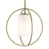 Rhythm Mini Pendant in Modern Brass, Opal Glass by Hubbardton Forge