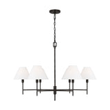 Ridgewood Chandelier — 36", White Linen, Aged Iron