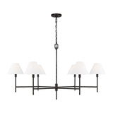 Ridgewood Chandelier — 48", White Linen, Aged Iron