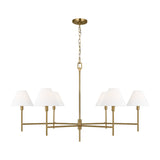 Ridgewood Chandelier — 48", White Linen, Burnished Brass