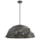Riku Pendant Light Large Dark Grey By Matteo-Front View