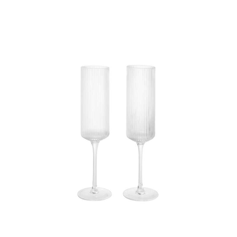 Ripple Champagne Flutes - Clear by Ferm Living