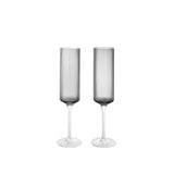 Ripple Champagne Flutes - Smoked Grey by Ferm Living