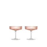 Ripple Champagne Saucers, Set of 2 - Blush