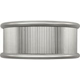 Ritz Flushmount — 14", Silk Screen White Inside, Clear Outside, Polished Nickel
