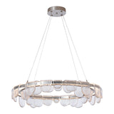 Riverbed Circular LED Pendant, shown in Sterling, by Hubbardton Forge