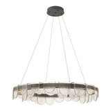 Riverbed Circular LED Pendant in Dark Smoke by Hubbardton Forge