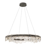 Riverbed Circular LED Pendant in Natural Iron by Hubbardton Forge