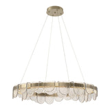 Riverbed Circular LED Pendant in Soft Gold by Hubbardton Forge