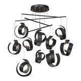 Riza 10-Light Mobile Chandelier in Black, Standard by Hubbardton Forge