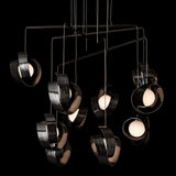 Riza 10-Light Mobile Chandelier detail in Ink, Standard, by Hubbardton Forge