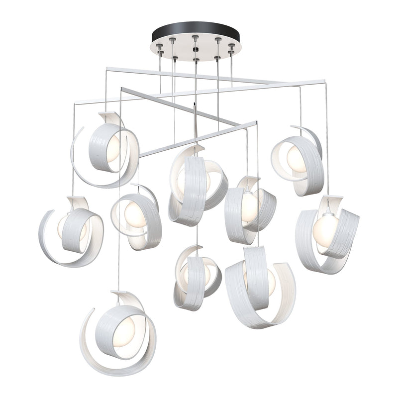 Riza 10-Light Mobile Chandelier in White, Standard by Hubbardton Forge
