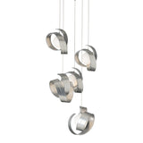 Riza 5-Light Pendant, shown in Sterling, Standard, by Hubbardton Forge