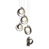 Riza 5-Light Pendant in Dark Smoke, Standard by Hubbardton Forge