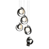 Riza 5-Light Pendant in Ink, Long by Hubbardton Forge