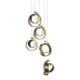 Riza 5-Light Pendant in Soft Gold, Long by Hubbardton Forge