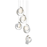 Riza 5-Light Pendant in White, Long by Hubbardton Forge
