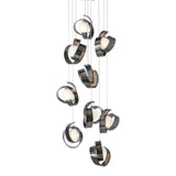 Riza 9-Light Chandelier, shown in Ink, Standard, by Hubbardton Forge
