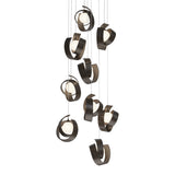 Riza 9-Light Chandelier in Bronze, Standard by Hubbardton Forge