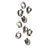 Riza 9-Light Chandelier in Dark Smoke, Standard by Hubbardton Forge