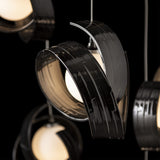 Riza 9-Light Chandelier detail in Ink, Standard, by Hubbardton Forge