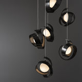 Riza 9-Light Chandelier detail in Ink, Standard, by Hubbardton Forge