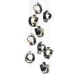 Riza 9-Light Chandelier in Ink, Long by Hubbardton Forge