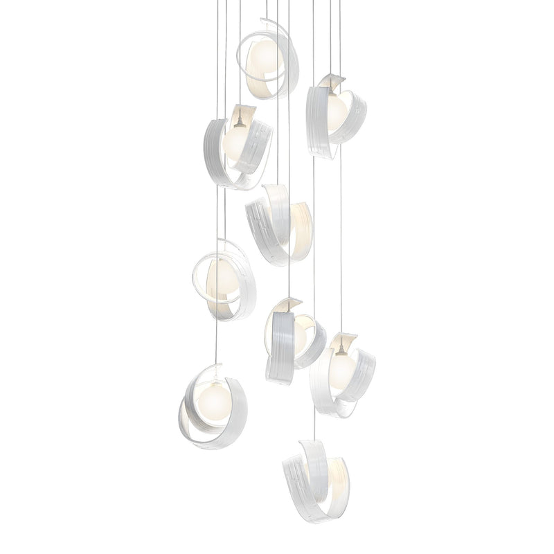 Riza 9-Light Chandelier in White, Standard by Hubbardton Forge