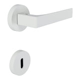Robocinque Door Lever in Matte White angled view by Colombo Design