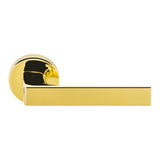 Robocinque Door Lever in Polished Brass by Colombo Design