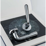 Robodue Door Lever in Polished Chrome lifestyle view by Colombo Design
