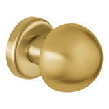 Robot Round Door Knob in Satin Gold by Colombo Design