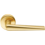 Robotre Door Lever in Satin Gold by Colombo Design