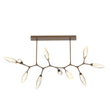 Rock Crystal Modern Branch Chandelier By Hammerton, Size: Large, Color: Chilled Amber, Finish: Flat Bronze