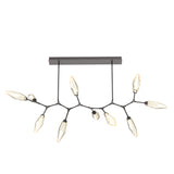 Rock Crystal Modern Branch Chandelier By Hammerton, Size: Large, Color: Chilled Amber, Finish: Graphite