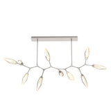 Rock Crystal Modern Branch Chandelier By Hammerton, Size: Large, Color: Chilled Amber, Finish: Metallic Beige Silver